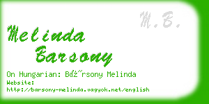 melinda barsony business card